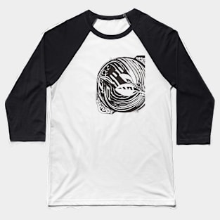 Abstract Monochrome Vinyl Design No. 979 Baseball T-Shirt